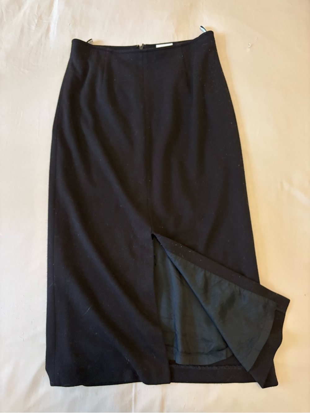 Minuet Midi Black Pencil Skirt front slit